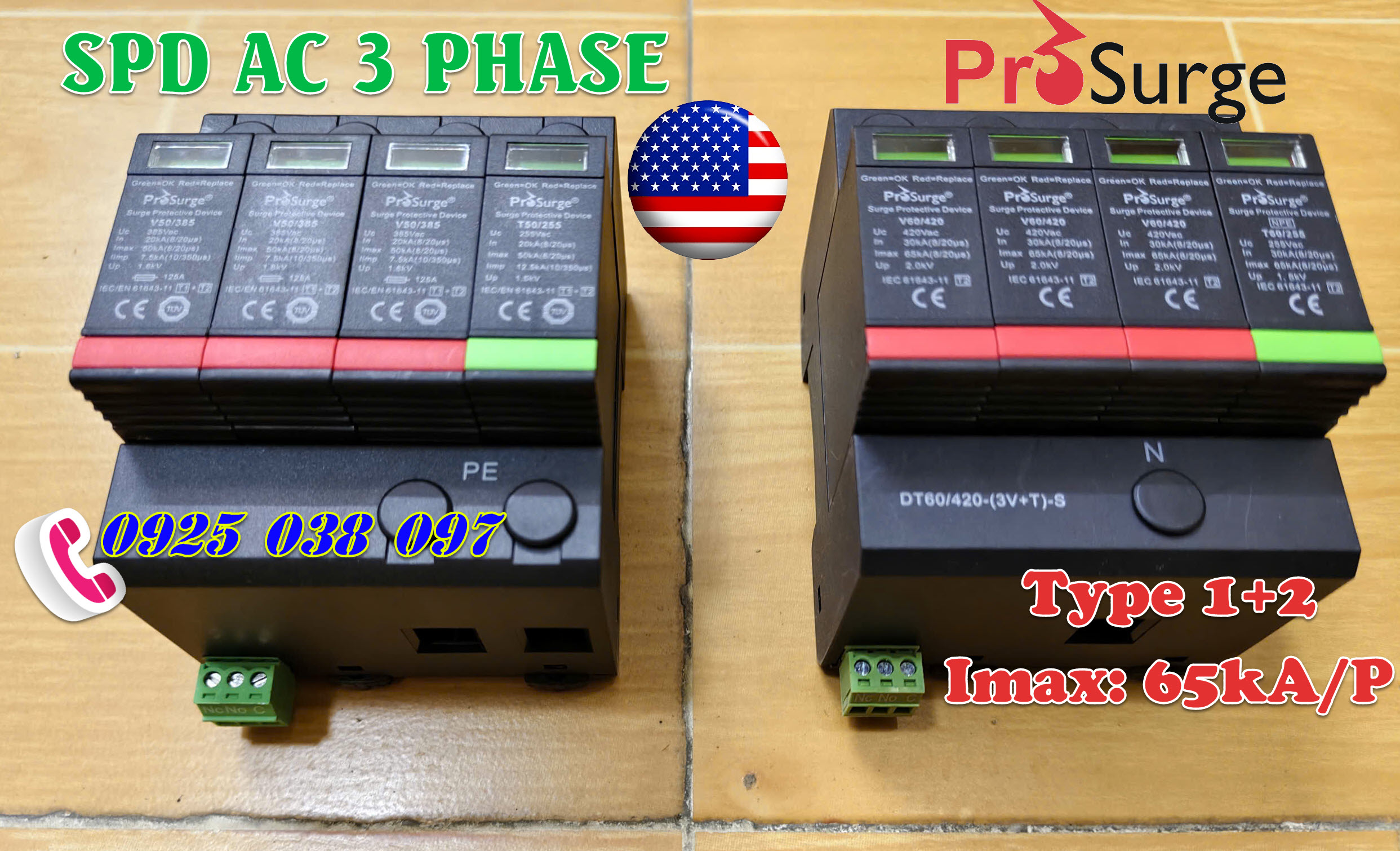 chống sét lan truyền cho 3 pha 65kA Mỹ DT60-420-(3V+T)-(S) (4)