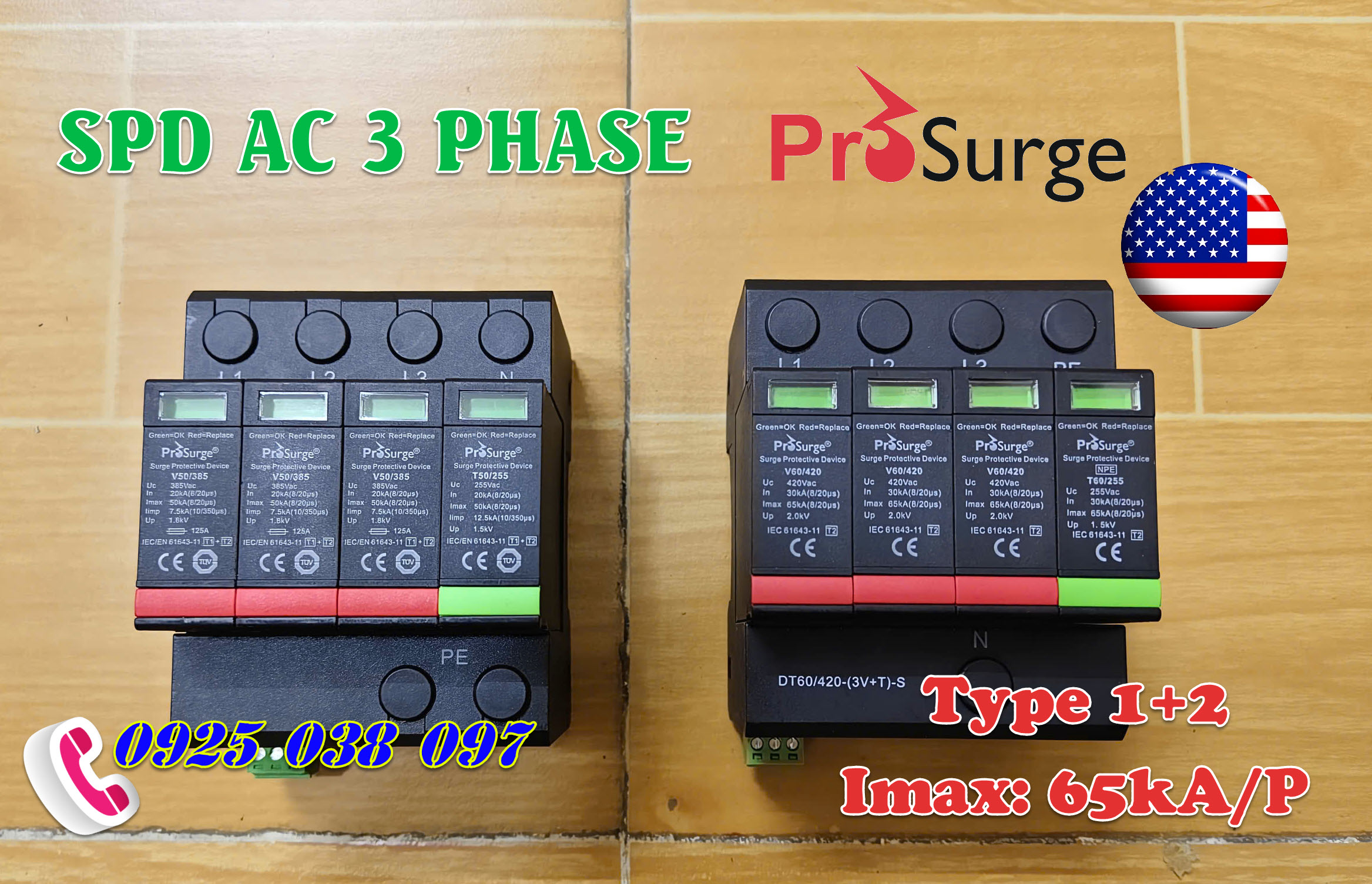 chống sét lan truyền cho 3 pha 65kA Mỹ DT60-420-(3V+T)-(S) (4)